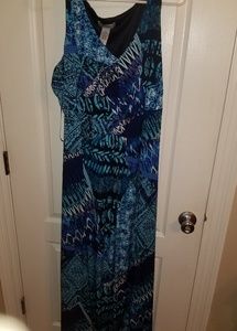 Blue geo print dress